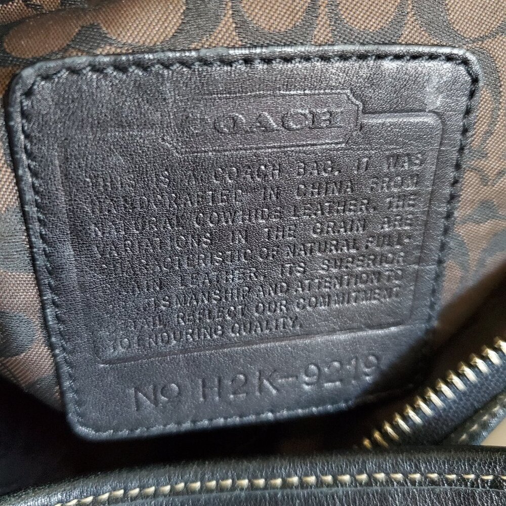 Original Vintage Coach Ergo Black Leather Hobo Shoulder Bag 9219 - Picture 11 of 12